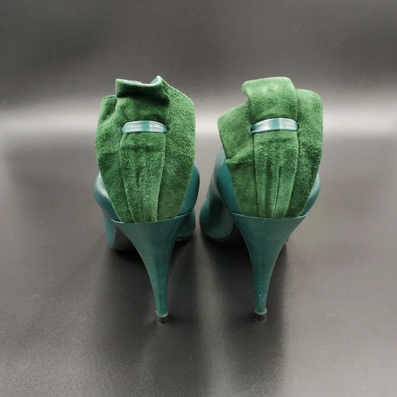 Vintage Shoes Women MARTINEZ VALERO Spain Genuine leather Suede  Turquoise 80s - Picture 4 of 6